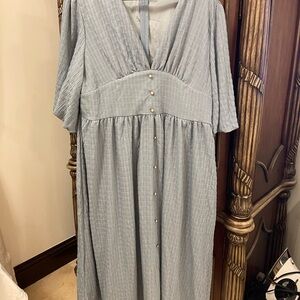 SHEIN Light Blue Long Sleeve Dress